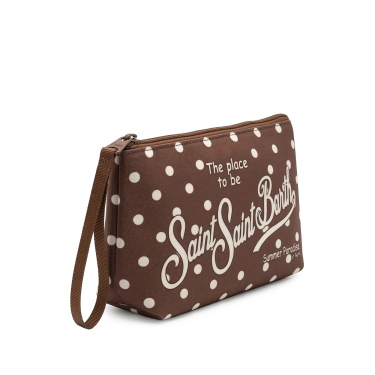 SAINT BARTH Pochette marrone a pois bambina