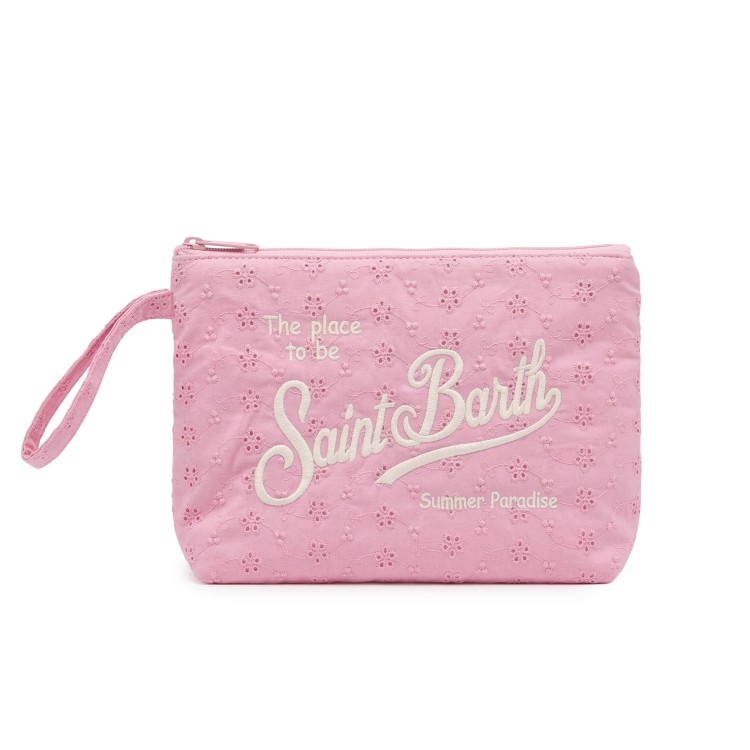 SAINT BARTH Pochette grande rosa sangallo bambina