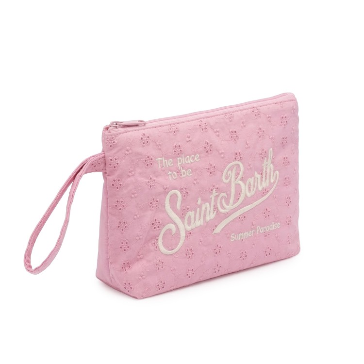 SAINT BARTH Pochette grande rosa sangallo bambina