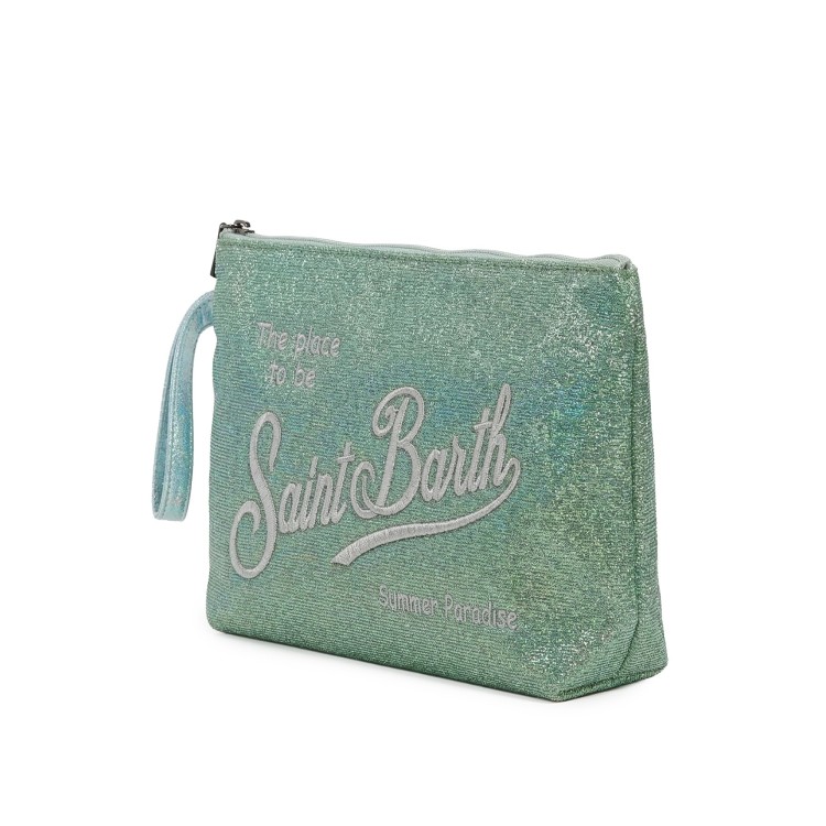 SAINT BARTH Pochette grande verde lurex bambina