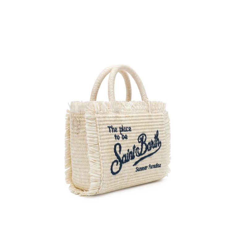 SAINT BARTH Borsa Vanity Mini in paglia chiara bambina