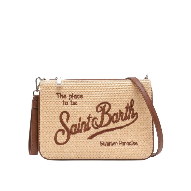 SAINT BARTH Pochette Parisienne con profili marroni bambina