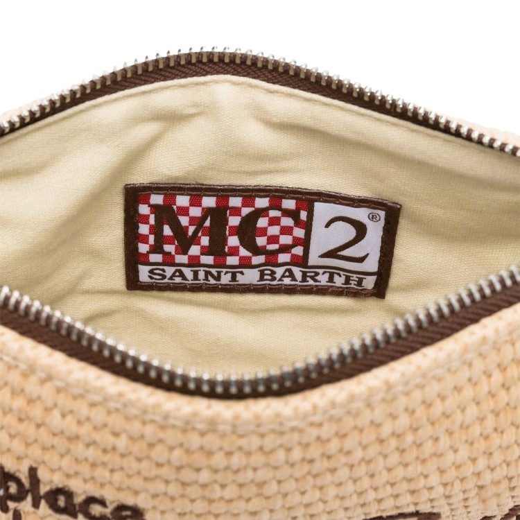 SAINT BARTH Pochette Parisienne con profili marroni bambina