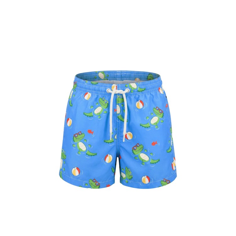 SAINT BARTH Boxer mare azzurri Croco Chill bambino