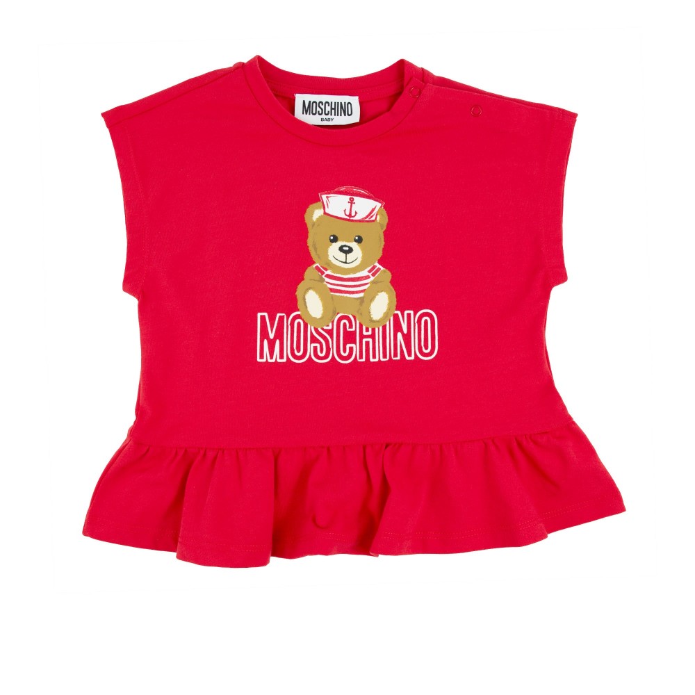 MOSCHINO T-shirt rossa neonata