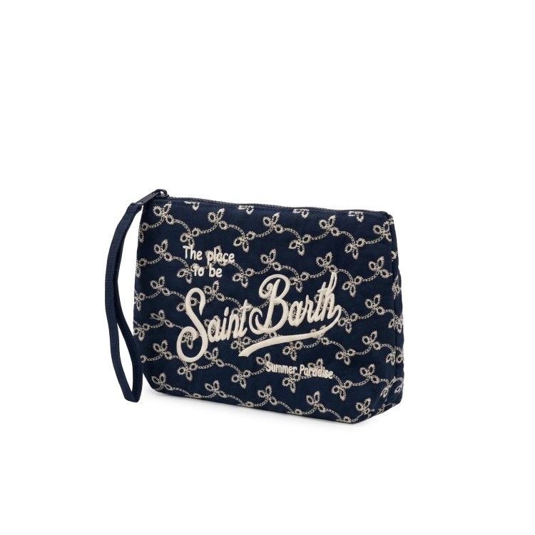 SAINT BARTH Pochette blu navy sangallo bambini