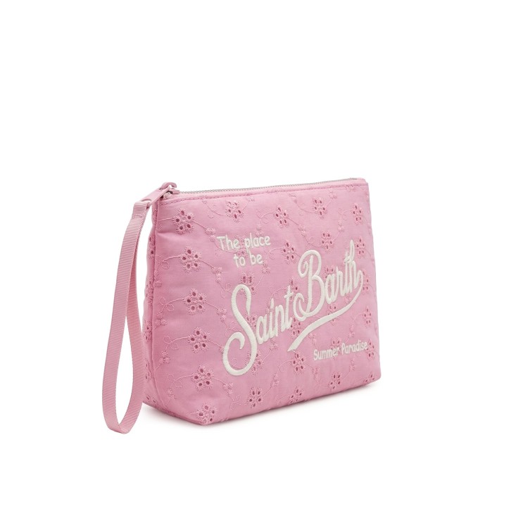 SAINT BARTH Pochette rosa sangallo bambina
