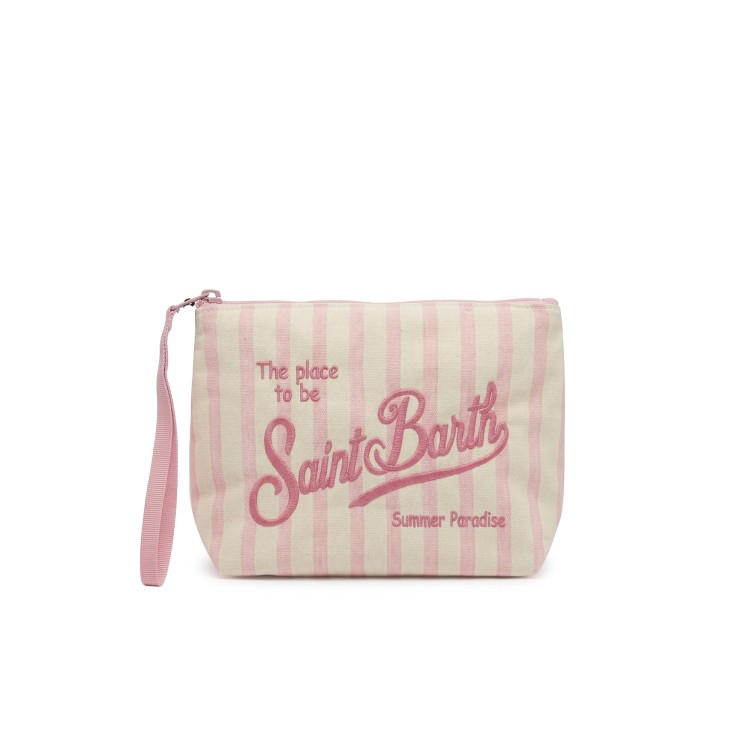 SAINT BARTH Pochette rosa a righe bambina