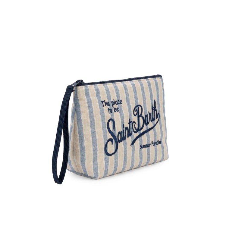 SAINT BARTH Pochette blu navy a righe bambini