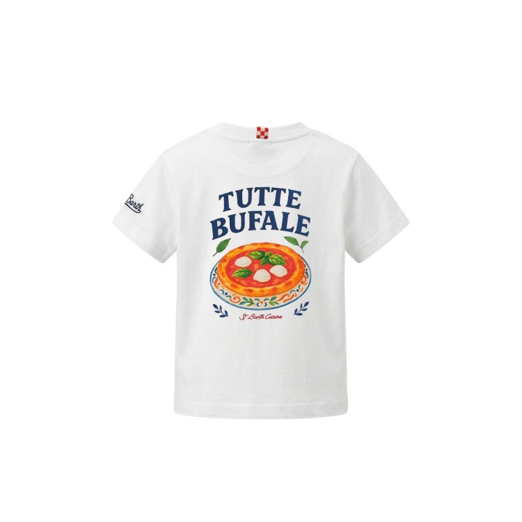 SAINT BARTH T-shirt bianca "Tutte Bufale" bambino