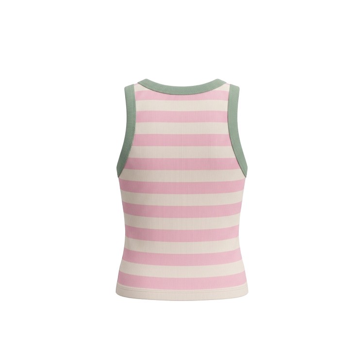 SAINT BARTH Canotta a righe rosa con ricamo bambina