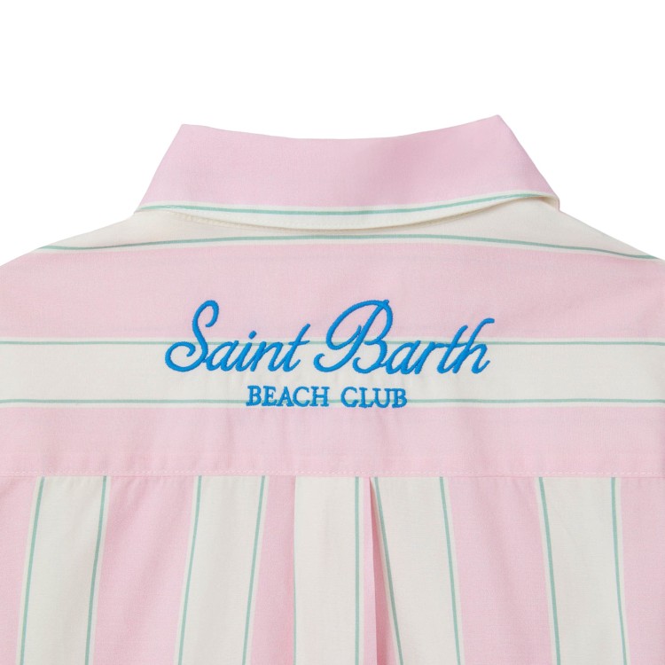 SAINT BARTH Camicia a righe rosa bambina