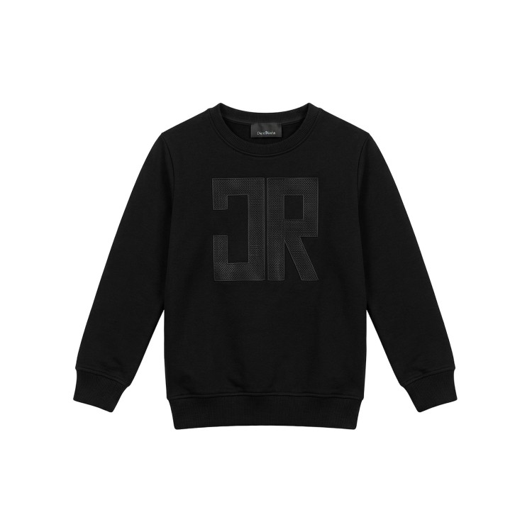 JOHN RICHMOND Tuta nera in felpa con logo bambino