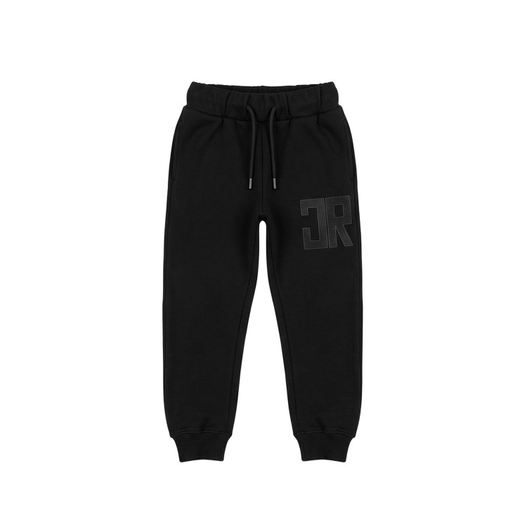 JOHN RICHMOND Tuta nera in felpa con logo bambino