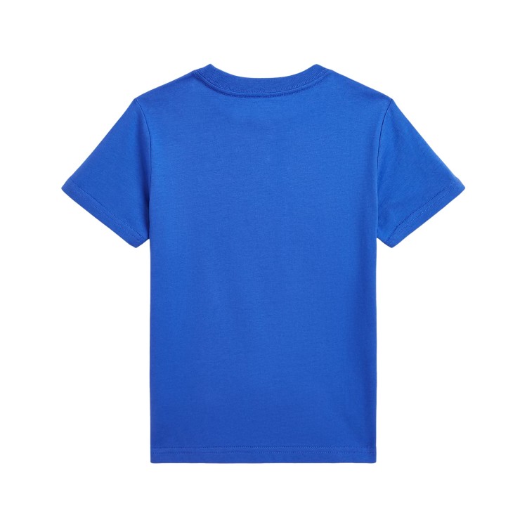 RALPH LAUREN T-shirt azzurra con dettaglio verde bambini
