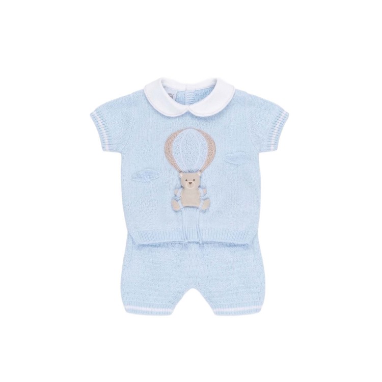 MARLU' Set 2 pezzi celeste mongolfiera neonato