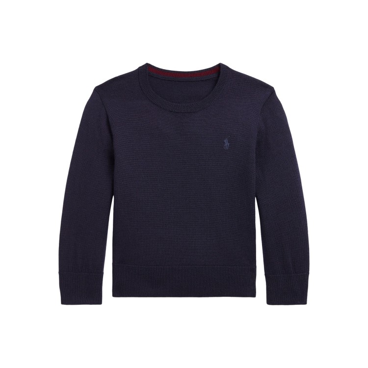 RALPH LAUREN Maglione blu navy a girocollo bambini
