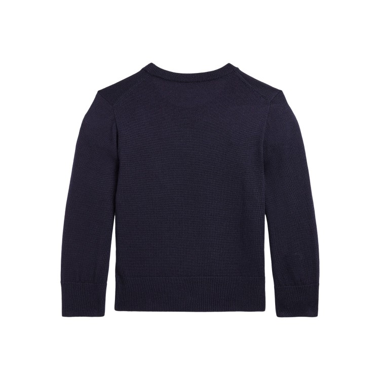RALPH LAUREN Maglione blu navy a girocollo bambini