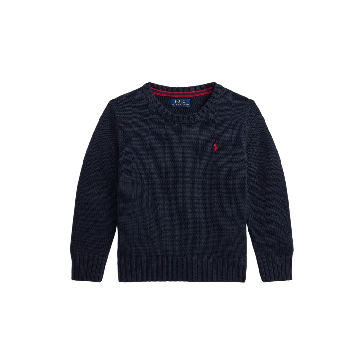 RALPH LAUREN Maglia navy in cotone bambini