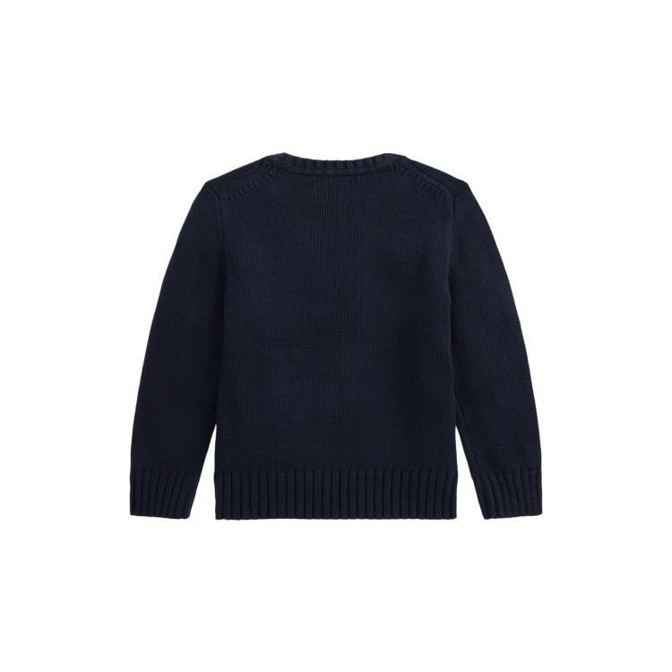 RALPH LAUREN Maglia navy in cotone bambini