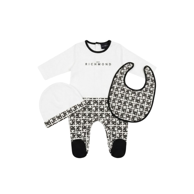 JOHN RICHMOND Set bianco e nero logato neonato