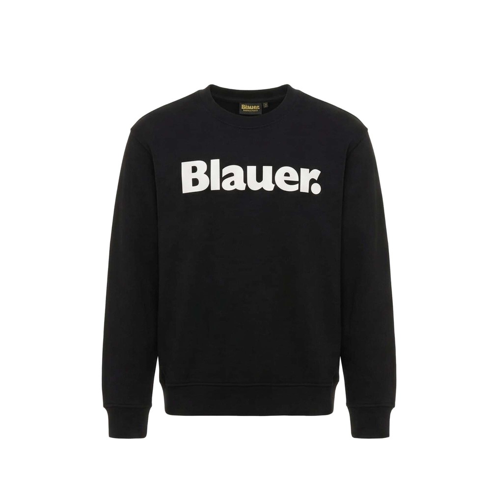 BLAUER Felpa nera girocollo...
