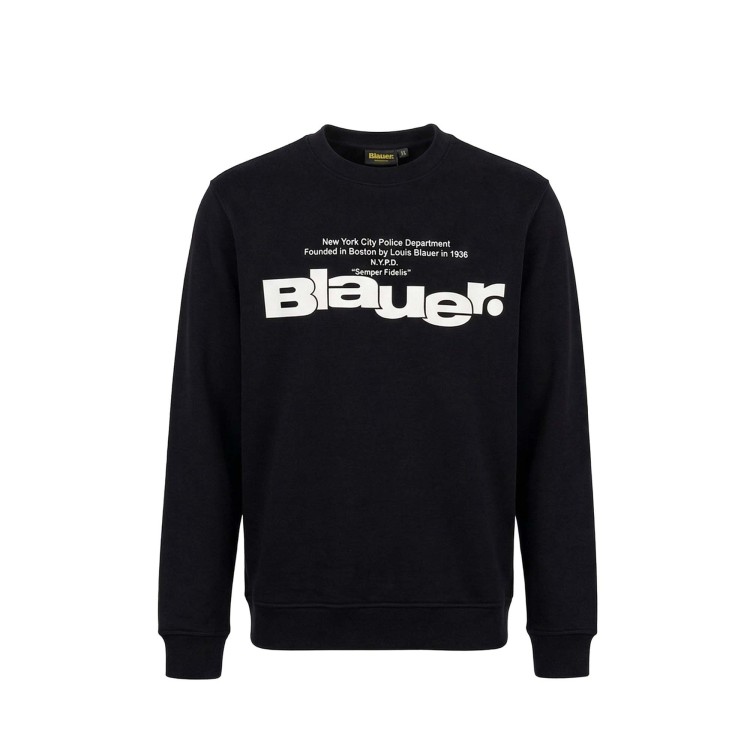 BLAUER Felpa nera con stampa logo bambino