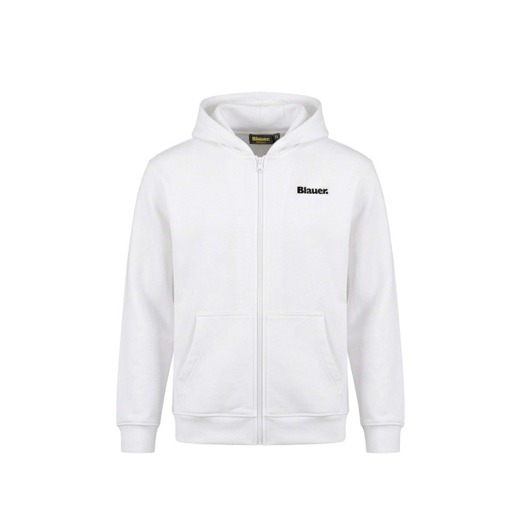 BLAUER Felpa bianca con cappuccio bambino
