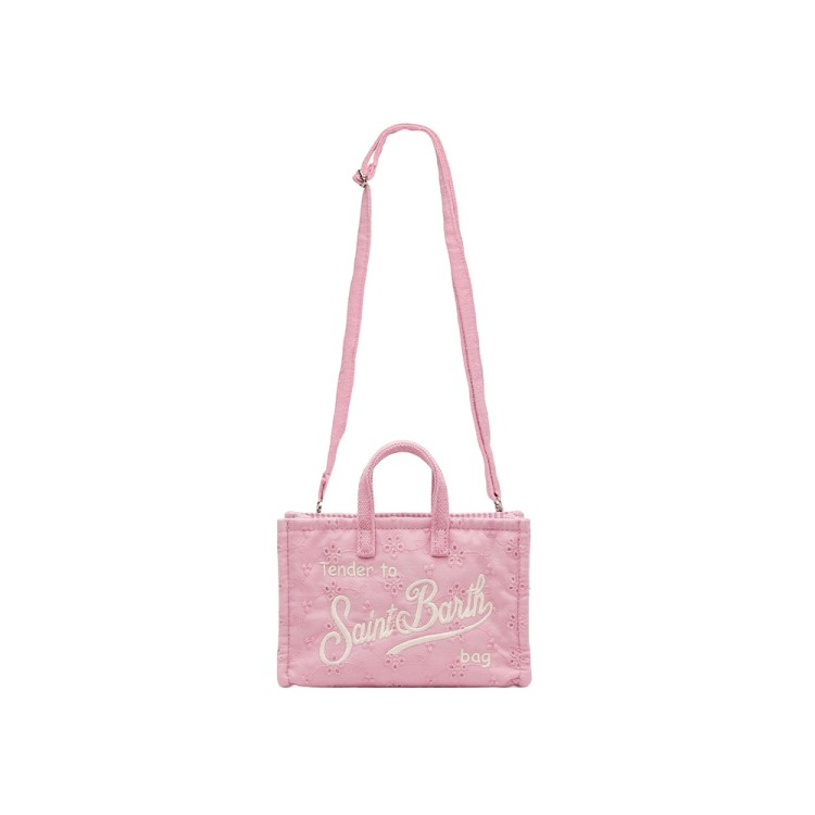 SAINT BARTH Borsa per telefono rosa in sangallo bambina