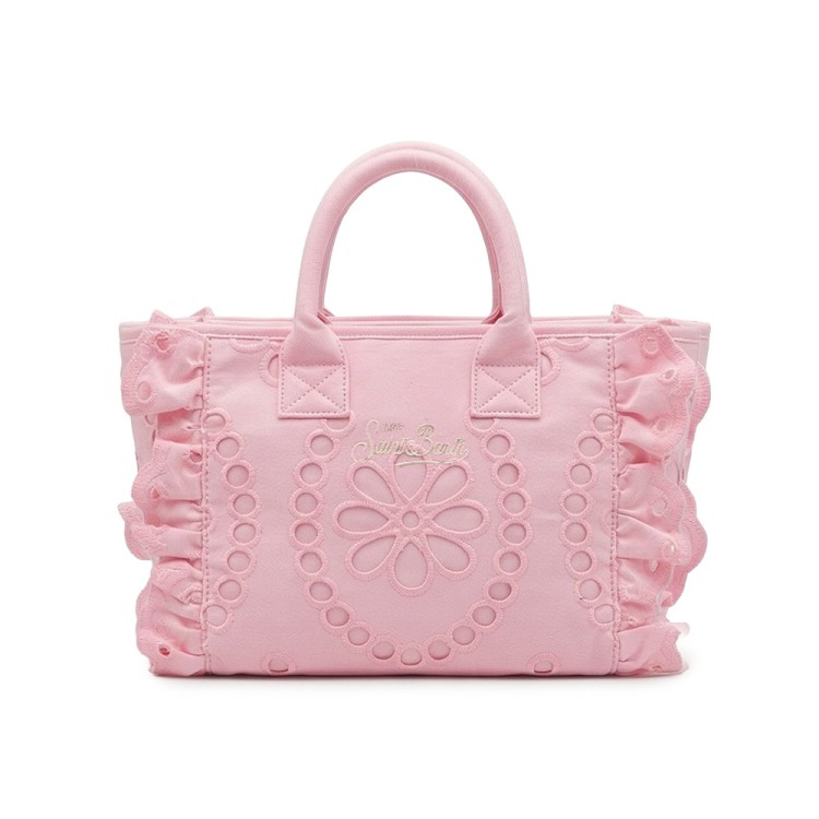 SAINT BARTH Borsa Colette in sangallo rosa bambina