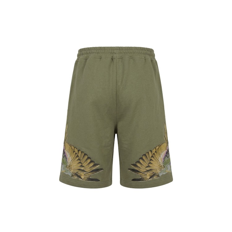 COUNTY OF MILAN Bermuda oliva con stampa multicolor bambino
