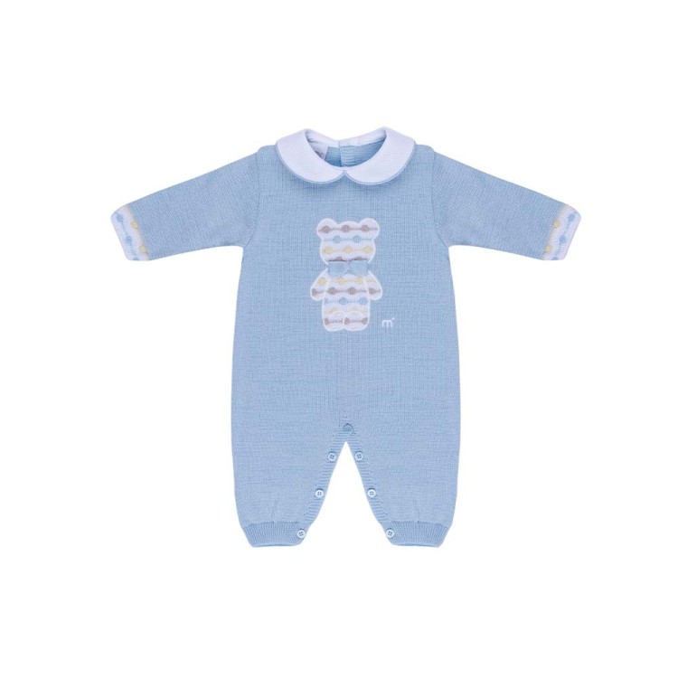 MARLU' Tutina celeste con orsetto neonato