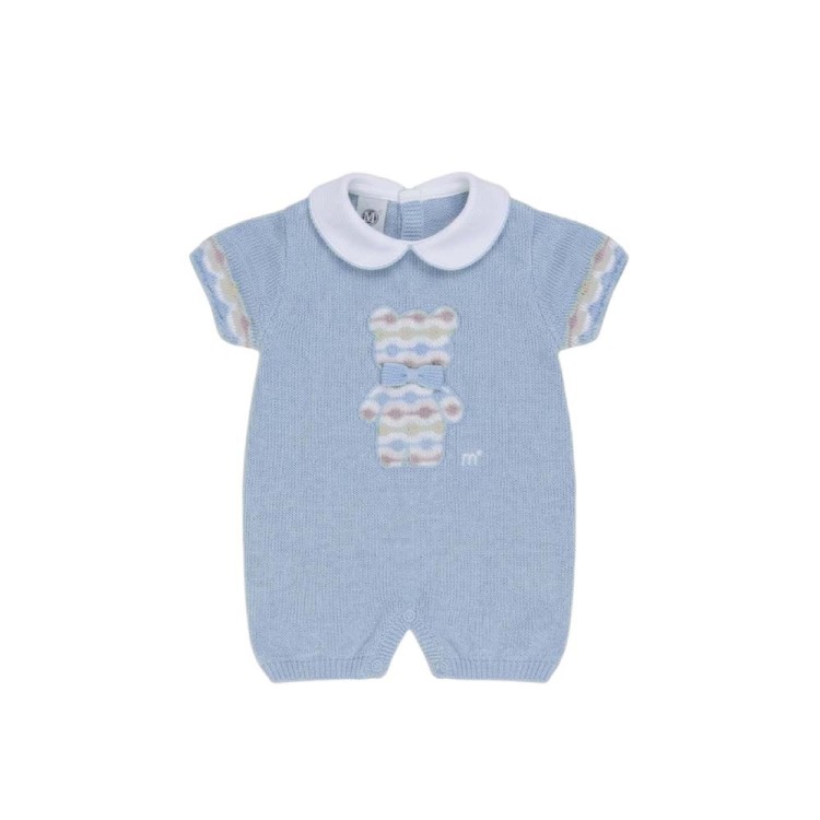 MARLU' Tutina corta celeste con orsetto neonato