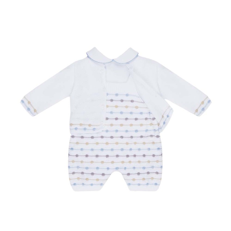 MARLU' Set 2 pezzi bianco e celeste neonato
