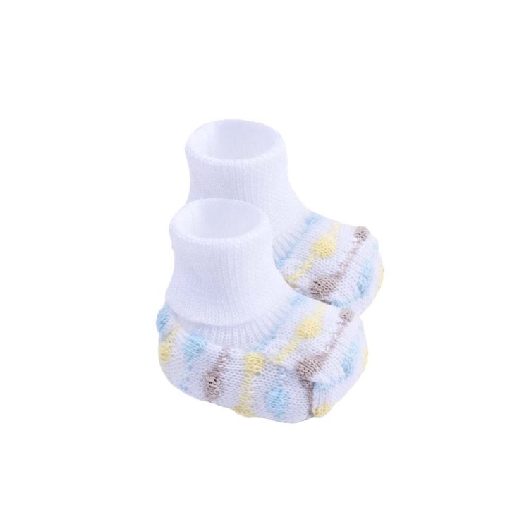MARLU' Scarpine bianche con ricami multicolor neonato