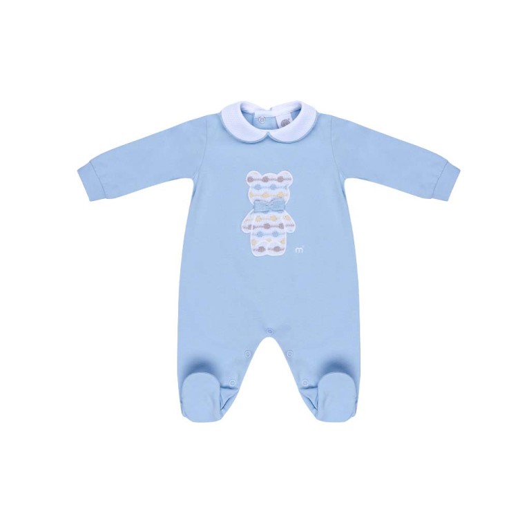 MARLU' Tutina celeste con orsetto neonato