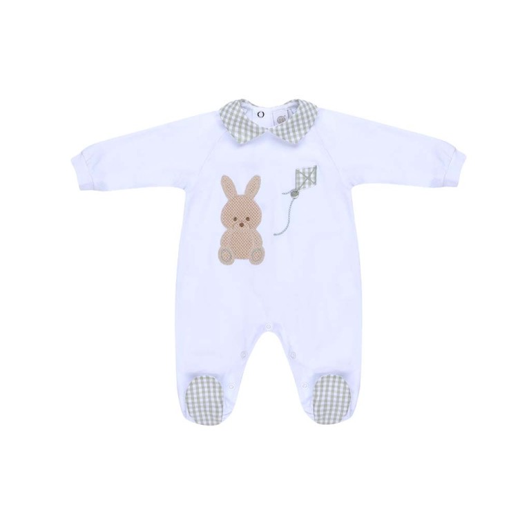 MARLU' Tutina bianca con coniglietto neonato