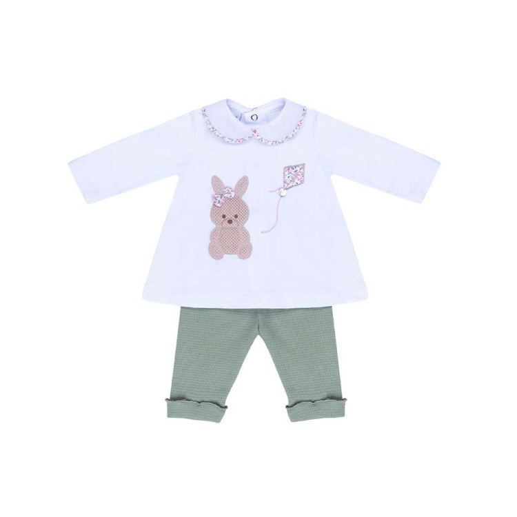 MARLU' Completo bianco e verde neonata