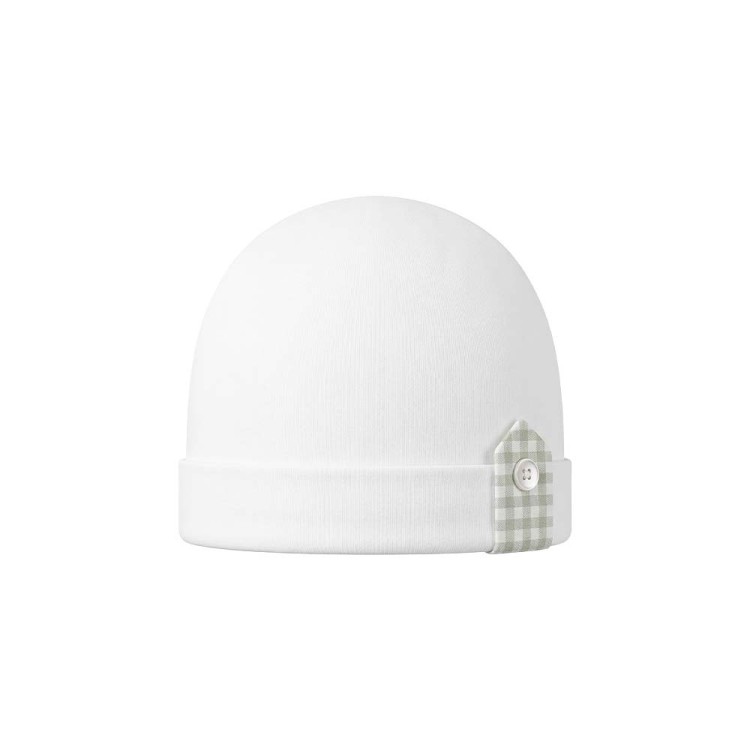 MARLU' Cappellino bianco con dettaglio verde neonato