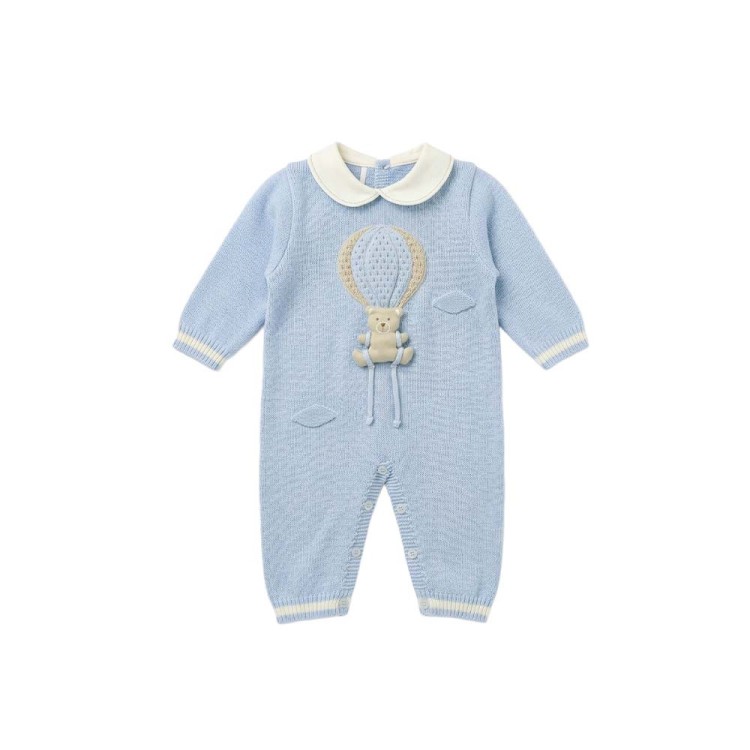 MARLU' Tutina celeste con mongolfiera neonati