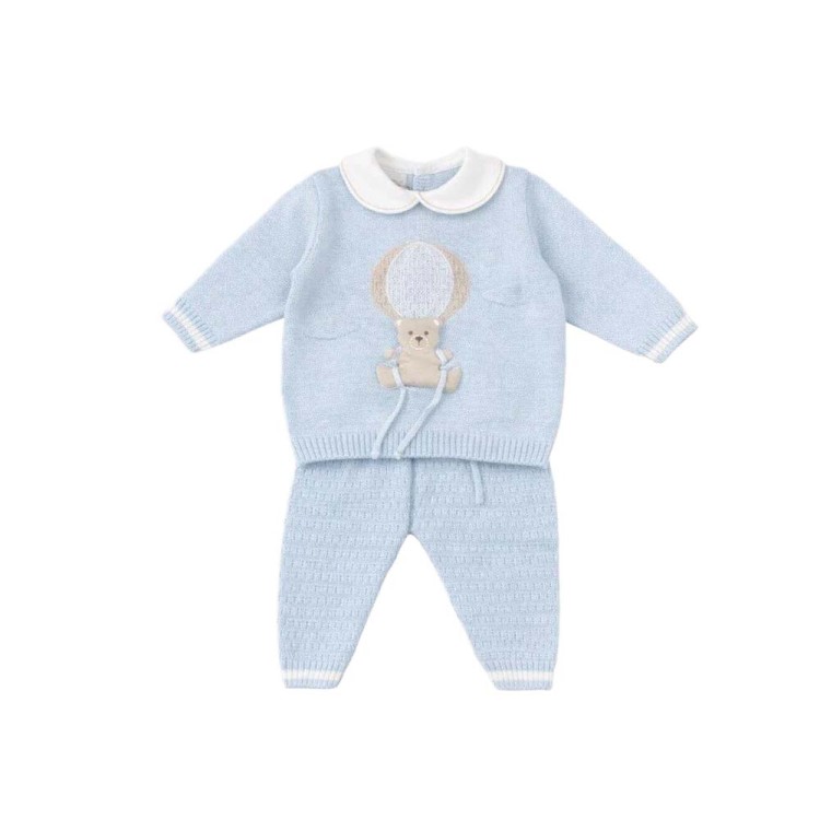 MARLU' Set 2 pezzi celeste mongolfiera neonato