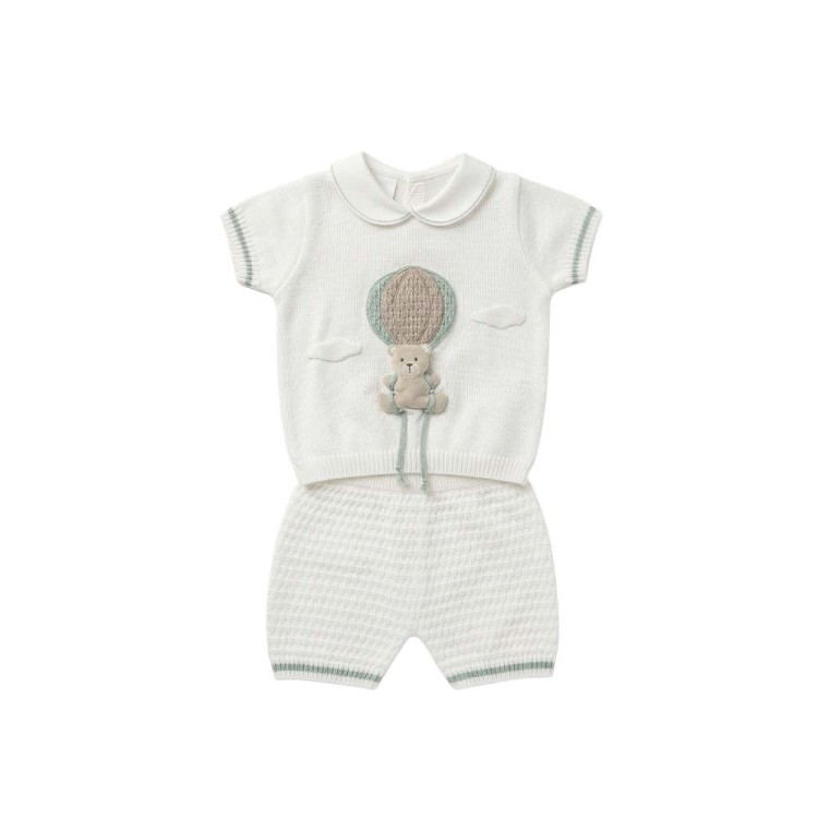 MARLU' Set 2 pezzi bianco mongolfiera neonato