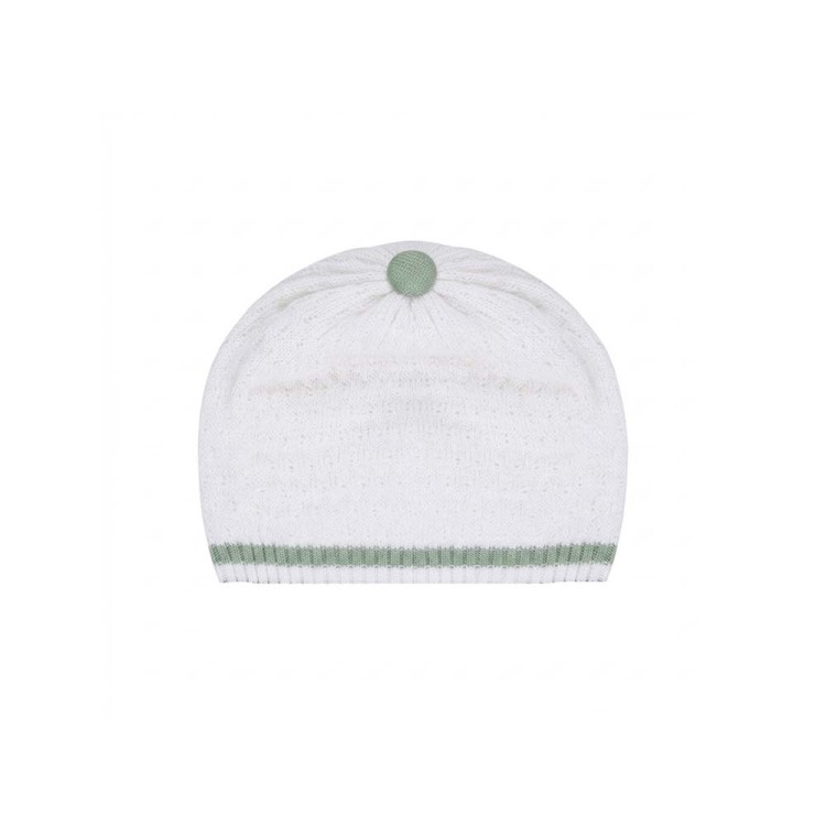 MARLU' Cappellino bianco e salvia neonato
