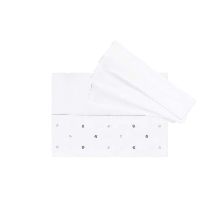 MARLU' Set lenzuolino bianco con ricami neonato