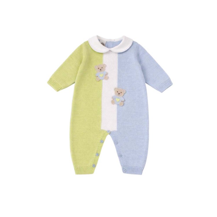 MARLU' Tutina celeste e lime orsetti neonato