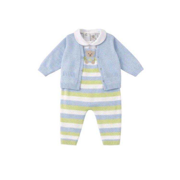 MARLU' Completo lungo multicolor con salopette neonato