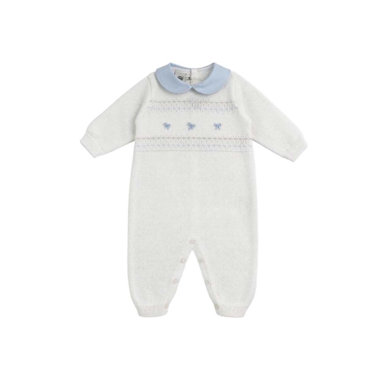 MARLU' Tutina bianca con ricami neonato