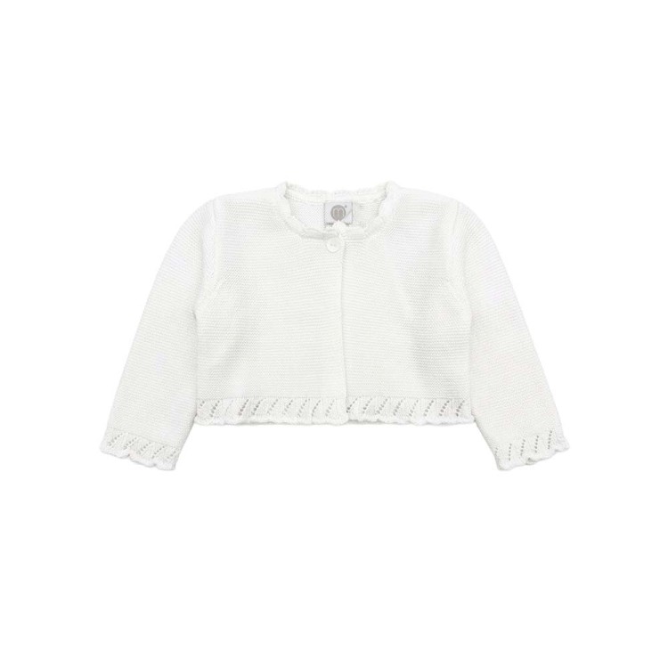 MARLU' Giacchina bianca in filato neonata