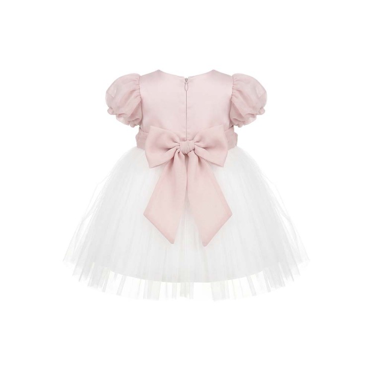 MARLU' Abitino bianco e rosa neonata