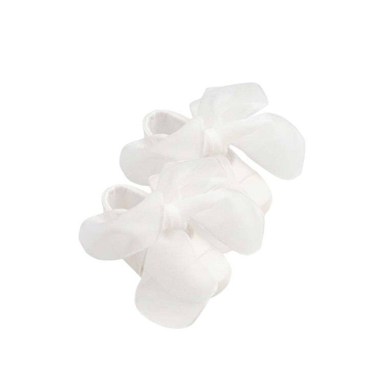 MARLU' Scarpine bianche con fiocco neonata